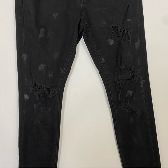 PURPLE BRAND Distressed Skinny Jeans Black 31 - Picture 4 of 11